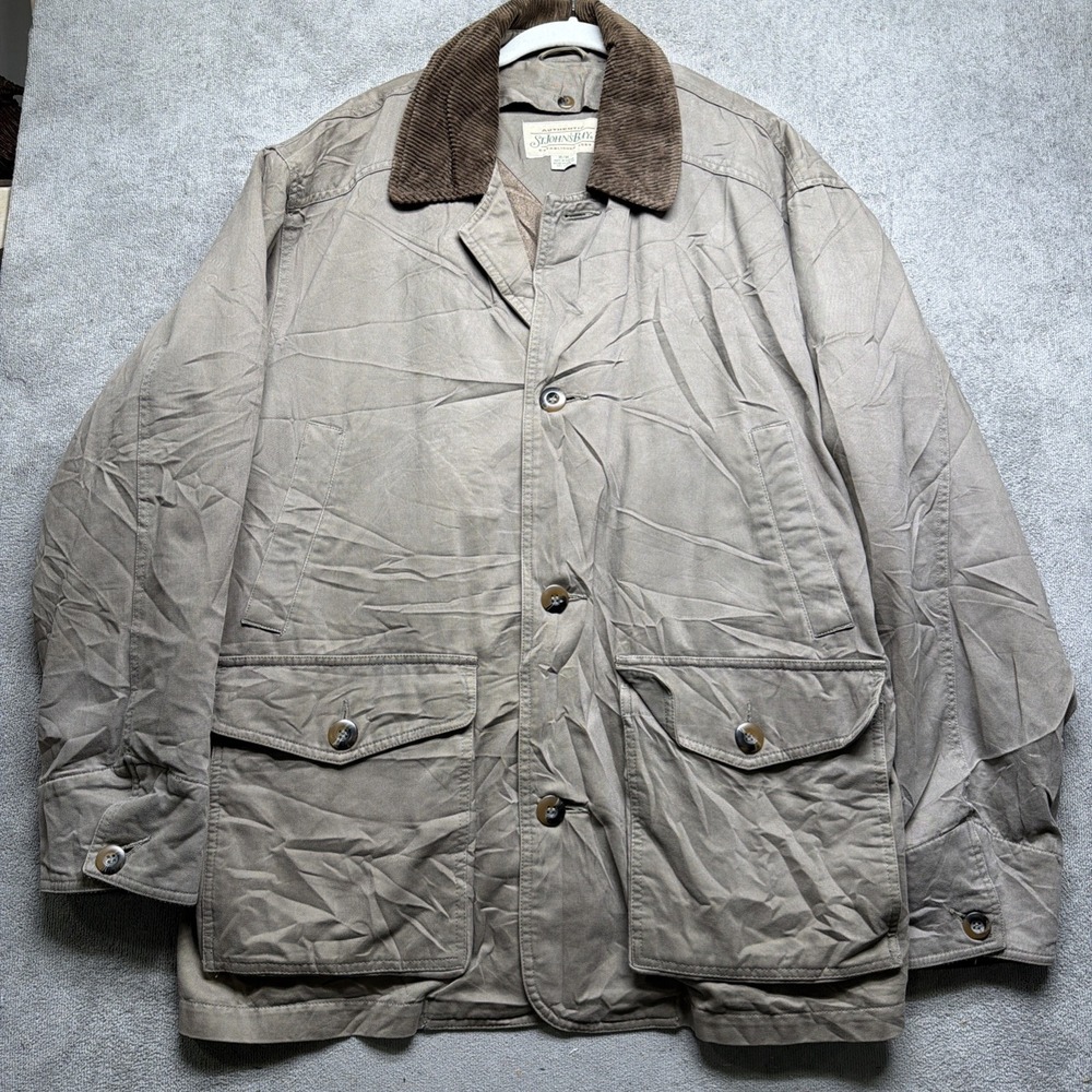 Men's Chore Coat Work Jacket Corduroy Collar Brown St John's Bay Medium